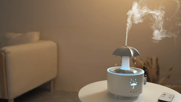 Humidificador de Lluvia – Relájate con Aromaterapia y Luces Ambientales